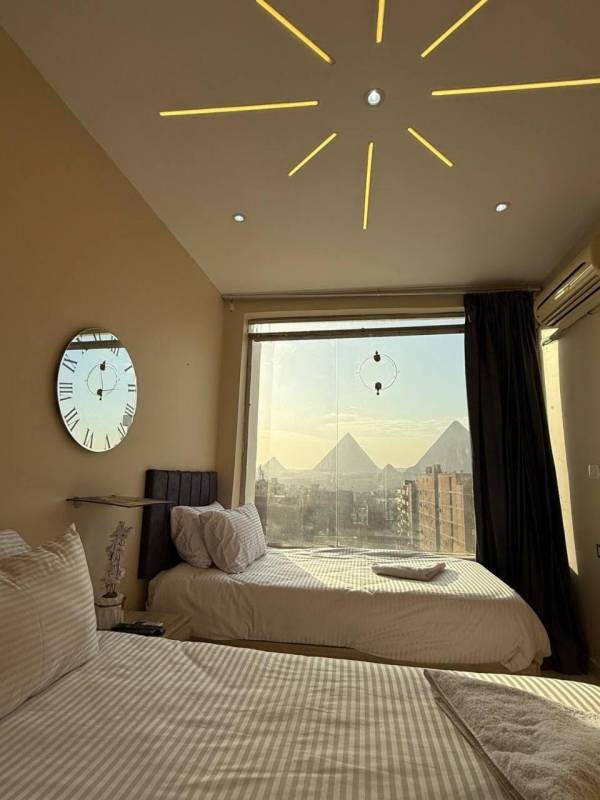 Doppel- oder Zweibettzimmer mit Bergblick